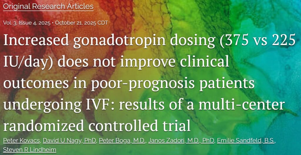 Neue Studie zeigt, dass eine starke Erhöhung der FSH Stimulationsdosis keinen Vorteil bringt.